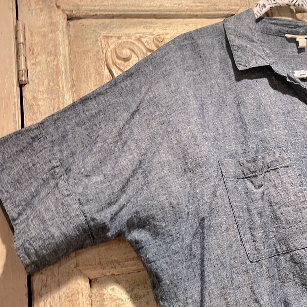EUC Eileen Fisher Oversized Hemp, Organic Cotton Top /Navy, XL/ - Picture 4 of 6